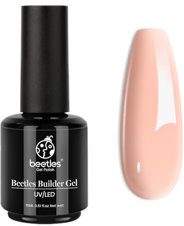 Beetles Builder Gel for Nails, Pink Nude Builder Gel 5 in 1 Nail Builder Gel Thickening Nail Strengthener Extension Gel for Apex Building Base Coat Top Coat Needed?15ML ?