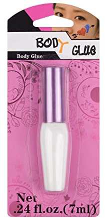 Colla per pittura per il corpo, colla per tatuaggi temporanei in polvere con glitter per pittura per il corpo, sopracciglia, capelli, unghie, gel per tatuaggi, colla per glitter per il corpo (7 ml)
