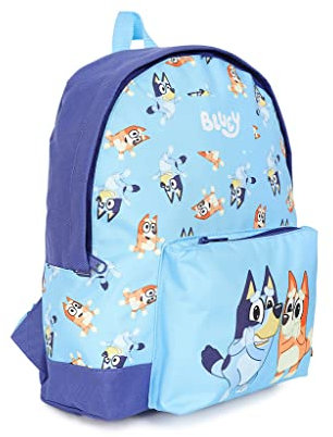 Bluey Mochila oficial de Bingo para niños, mochila escolar, mochila azul, azul