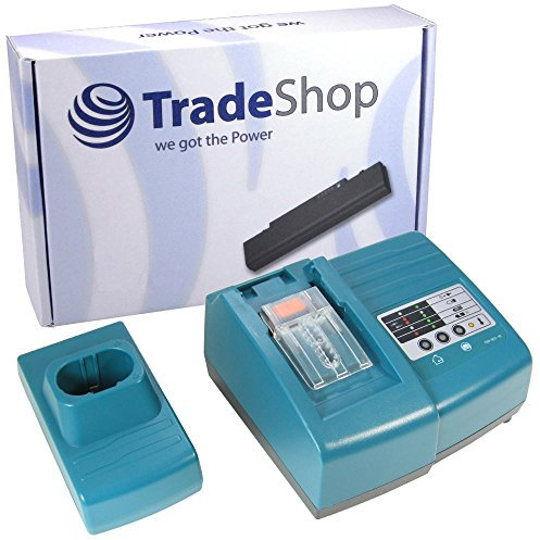 Trade-Shop Ni-MH Ni-Cd Li-Ion Akku Ladegerät 7,2V-18V Ladestation kompatibel mit Makita DHP481ZJ DHP482 DHP482RFX1 DHP483 DHP483RFJ DHP483RTJ