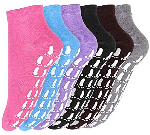 6 Paare Stoppersocken, Damen Stoppersocken, Anti Rutsch Socken Frauen, Antirutschsocken Damen, Damen Bunt Baumwolle Abs Socken, Yoga Socken Damen, Stoppersocken Damen für Yoga Pilates Tanz Trampolin