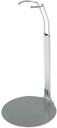 Plymor DSP-5125S Silver Adjustable Doll Stand, fits 10, 11, and 12 inch Slim Waist Dolls, Waist is 1.125 - 1.5 wide, 3.25 - 4 around, Pack of 2