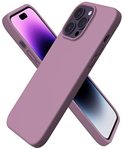 ORNARTO kompatibel mit iPhone 14 Pro Max Hülle 6,7 Zoll 2022, Silikon Case Ultra Dünne Voller Schutz Flüssig Silikon Handyhülle Schutz für iPhone 14 Pro Max 6,7 Zoll 2022 Lila Flieder