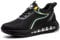 OBQcare Sicherheitsschuhe Herren Damen Leicht Arbeitsschuhe Herren mit Stahlkappe Arbeit Schuhe Sportlich Schutzschuhe rutschfest Atmungsaktiv Trekkingschuhe Schwarz Grün