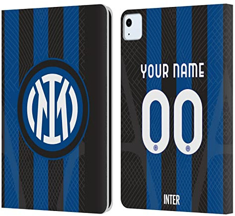 Head Case Designs Licenciado Oficialmente Personalizada Individualizada Inter Milan Casa Kit De Escudo 2022/23 Carcasa de Cuero Tipo Libro Compatible con Apple iPad Air 2020/2022