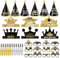 XINDY Silvester Deko 2025 Silvester Accessoires Silvester Brille Foto Requisiten Silvester Partyhüte Tröten für Kinder Erwachsene Happy New Year 2025 Deko Neujahrsdeko Silvester Party Zubehör