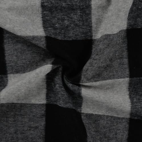 Mantelflausch, Wollstoff, Karo Meterware Nähen, 50 cm