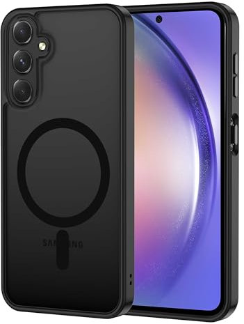 XTCASE Cover Magnetica per Samsung Galaxy A54 5G, Ultra Sottile Custodia Traslucida Opaca Retro Resistente ai Graffi Paraurti in TPU Antiurto Protettiva Case, Nero