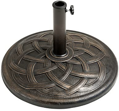 C-Hopetree 14 kg Heavy Duty Round Base Stand for Outdoor Patio Market Table Umbrella, Bronze