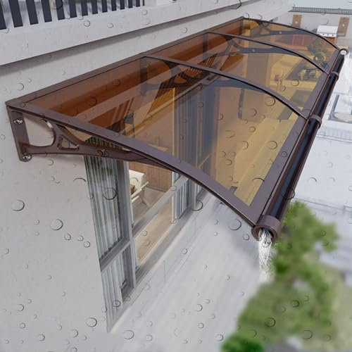 Modern Hauseingang Polycarbonat Pultbogenvordach Mit Spüle, Haustür Wetterfest Aluminiumhalterung Extern Vordach, Unterstand Glas Vordach, Balkon Überdachung Bogenvordach, UV-Schutz,Schnee. ( Color :
