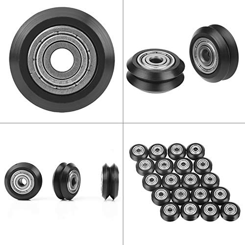 20-teiliges V-förmiges Rillenrad für 3D-Drucker rollen Pom-Rad, 5 Mm Bohrung, 625 Doppellager, Schiebetor, Pom-Kunststoff-Riemenscheibe, Linearlager für Accessori per stampanti 3D