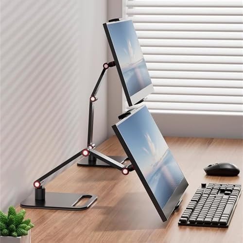 AiFeelife Supporto per monitor portatile per schermo in metallo da 12 a 17,3 pollici, universale, per tablet da 12,9 pollici, regolabile, girevole a 360°