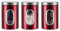 kiss me 3 Pcs Kitchen Canister Set，Stainless Steel Food Storage Jar With Window Coffee Tea Sugar Caddy Container For Home, Kitchen, Counter (Red)