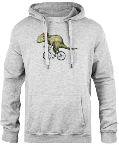 Zymbatee T Rex Biker Fahren Fahrrad Grauer Unisex-Kapuzenpullover Mit Klassischer Passform