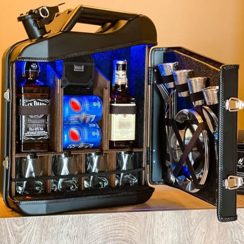 GYDUHYE Personalized Gas Tank Bar for Keg,Mini Jar Set for Bar Cabinet Bar Cabinet Gas Can,Mini Bar, Original Gifts for Husband, Dad, Men(Color:Black)