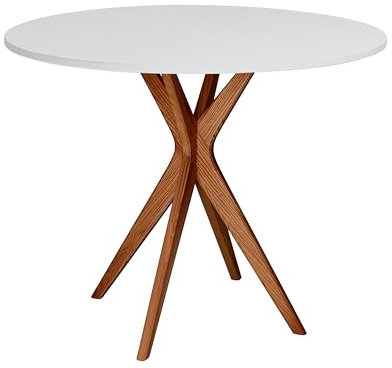 Ragaba Jubi Table à Manger Ronde 90cm Chêne Gris Oerle