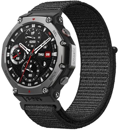 KUWAI Nylon Armband Kompatibel mit Amazfit T-Rex 3 Uhrenarmband, Sport Weich Verstellbare Armbänder für Damen Herren Ersatzarmband für T-Rex 3 Armband (7)
