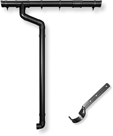 4 Home & Garden Grondaia semicircolare 65 mm antracite, fissaggio con grondaia, set completo con tubo di scarico fino a 750 cm, tipo 250, tubo di scarico DN 60, in plastica PVC (lunghezza tetto: 1