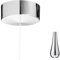 Taps2Traps™ Chrome Bathroom Ceiling Light Pull Cord Switch 2 way 6A With CP Teardrop Pendant