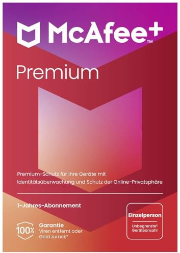 McAfee Premium - Individual Jahreslizenz, 1 Lizenz Windows, Mac, Android, iOS Antivirus