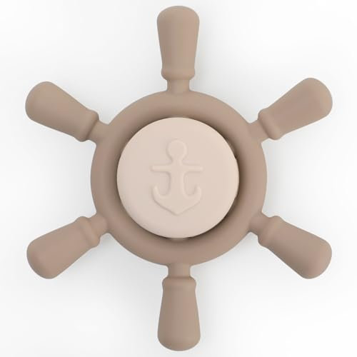 Saugnapf Drehspielzeug, Tisch Saugnapf Sensorisches Spielzeug aus Silikon für Kleinkinder als Badespielzeug, Baby Geschenkee (Sand(Explore))