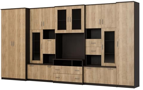 e-Meblast Wohnwand Lena 210x53cm Modern Schrankwand Vitrinen Hängeschrank | Wohnzimmer, Modern Schrankwand, Vitrinen, Hängeschrank