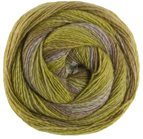 LANA GROSSA Gomitolo Gala| Dochtgarn im Farbverlauf mit dezentem Lurex-Effekt | Handstrickgarn aus 60% Schurwolle, 38% Polyacryl & 2% Polyester | 200g Wolle zum Stricken & Häkeln | 700m,FB 4034