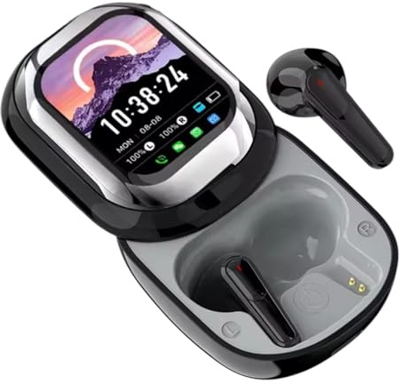TWS Bluetooth Earbuds, display Slide-Type, True Wireless HD Stereo Sound, Touch Control, Compact Charging Case,easy access to apps like facebook,whatapp,calls,massages etc