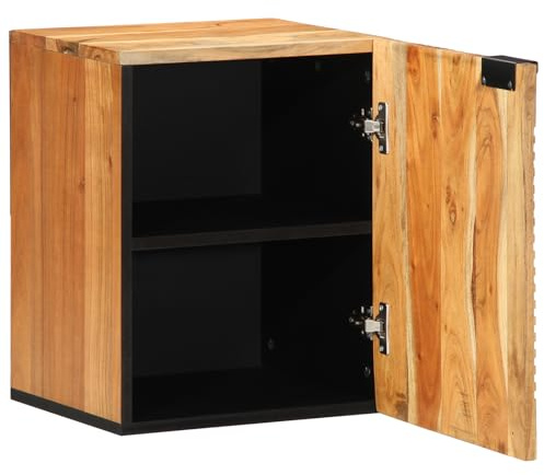 ZQQLVOO Industrieller Bad-Hängeschrank aus Massivholz Akazie 38x33,5x48 cm mit strukturierter Oberfläche und platzsparendem Design für Badezimmer und Wohnräume, robuste Bauweise