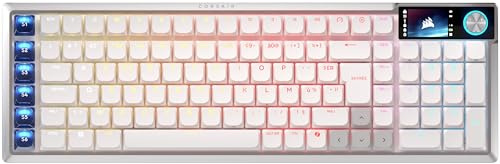 Corsair Vanguard AIR 99 sans Fil Clavier Gaming RGB (AZERTY FR) – Blanc | Optique-Mécanique, Profil Bas, Écran LCD, OPX Commutateurs, Interrogation 8 000 Hz, Stream Deck Virtuel, SOCD Flashtap