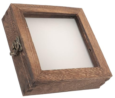 Retro Präsentationsbox und Acryl mit Transparenter Oberseite | Tiefer Bilderrahmen zum Befüllen, Schmetterlings Ausstellungsbox, Probenrahmenkasten