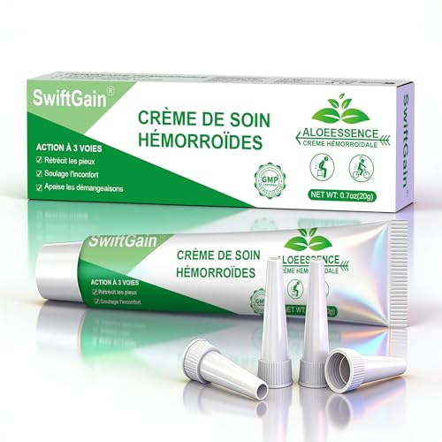 Crème apaisante pour hémorroïdes, convient pour soulager la douleur, le gonflement, les démangeaisons et les saignements, tout en protégeant la peau délicate (20G 1-Pack)