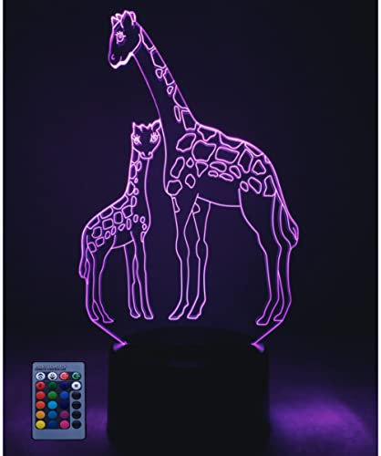 3D Giraffe Lampe USB-Strom Fernbedienung 7/16 Farben Amazing Optical Illusion 3D wachsen LED Lampe Formen Kinder Schlafzimmer Nacht Licht
