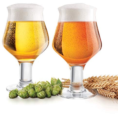 Final Touch Set of 2 Craft Beer Glasses 600 ml Bar Ale Glass V Shaped Stemmed GG5019