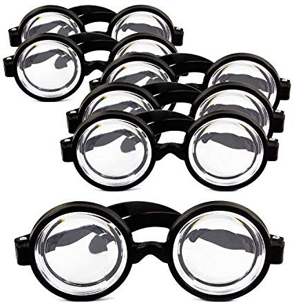 Oblique Unique® 6X Idiotenbrille Streber Nerd Geek Freak Spaß Brille Fasching Karneval Halloween Accessoire Schwarz