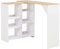 vidaXL Bartisch mit Beweglichem Regal Bartresen Stehtisch Tisch Bistrotisch Tresentisch Küchentheke Frühstückstisch Küchentisch Weiß 138x39x110cm