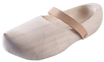 Battle-Merchant Holzschuhe m Lederriemen Gr. 34-47 - Klunschen Clogs Klompen Damen Herren Kinder (29 EU, Beige)