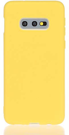 Everainy Compatible for Samsung Galaxy S10e Case Silicone Ultra Slim Solid Color Cover Bumper Protective Rubber TPU Thin Shockproof Covers (yellow)