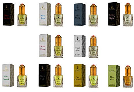 Premium Moschus UNISEX Duftset - 10x 5ml Parfum (TOP 10 MIX) - El Nabil Misk Musk - Parfüm Öl für Herren & Damen