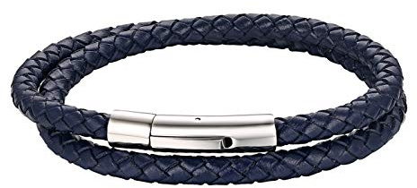 Flongo Lederarmband Partnerarmbänder Freundschaftsarmbänder Leder Armband Armreif Geflochten Kordelkette Schwarz Braun Weiß Kaffebraun Blau Rot