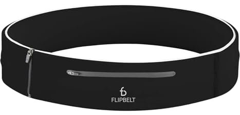 FlipBelt Elite - Ceinture de Course pour téléphone et Petits Accessoires, résistante à l'eau, Noir, Taille XS