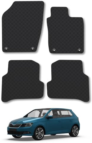 Skoda Fabia (2014-2021) 3mm Rubber Car Mats | Tailored Fit Durable Floor Mats Full Coverage Protection Waterproof Accessories Easy Clean Anti Slip Made in the UK