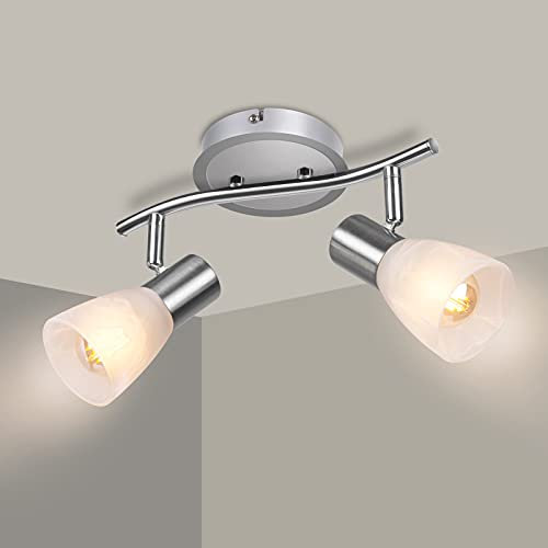 Unikcst 2 Flammig Deckenstrahler E14 LED Deckenleuchte Modern Schwenkbar Deckenlampe Wohnzimmer Schlafzimmer Ohne Leuchtmittel