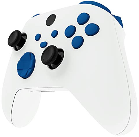 eXtremeRate Tasti Ricambio per Xbox Series X S Controller Trigger LB RB LT RT Bumper Grilletti D-pad Pulsante ABXY per Xbox Core Joystick(Senza Lettere)-Blu