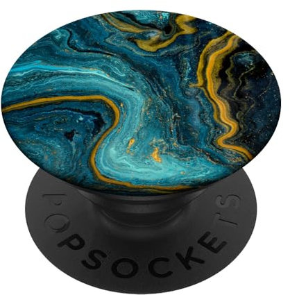 Abstraktes Blaugrün Gold PopSockets Klebender PopGrip