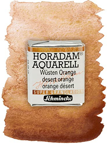 Schmincke – HORADAM® AQUARELL, Super Granulation, 14 922 044 Wüsten Orange, 1/2 Näpfchen, sehr stark granulierende Farbtöne, feinste, supergranulierende Aquarellfarben