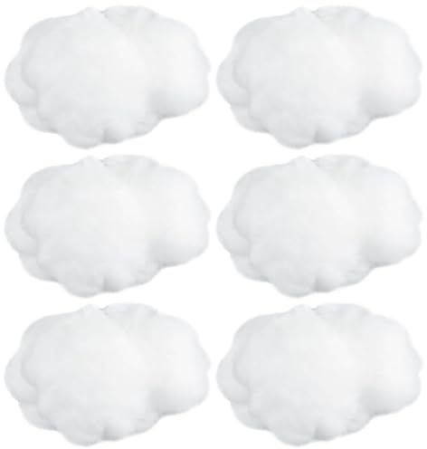 Jetec 6 Stück Künstliche Wolke Requisiten Imitation 3D Wolke Hängende Dekorationen Wolkenform Raum DIY Dekorative Hängende Ornament für Bühne Hochzeit Party Bühnenshow Dekor (6, Große Größe)