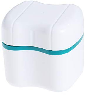 MILISTEN Prothesenkoffer mit Sieb Prothesenbecher mit Deckel Aufbewahrungsbox für Zähne mit Spülkorb Reiseaufbewahrungskoffer (Grün)