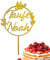 Birdart Box Taufe, Kommunion, Konfirmation Tortenstecker mit Namen – personalisierter Tortenstecker aus umweltfreundlichem Holz, stabiler Cake Topper 15cm Durchmesser (Variante 1, Gold)