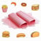 Moendergo 100 PCS Wrap Paper, Wrapping Waterproof Oilproof Wax Paper Sheets, Food Wrapping Tissue Basket Liners Deli Papers for Cake Bread Wrapper Non-Stick (Pink Stripes)